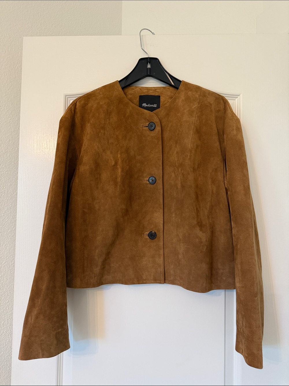 Madewell Chestnut Suede Button-Front Cardigan Jacket - Picture 1 of 4